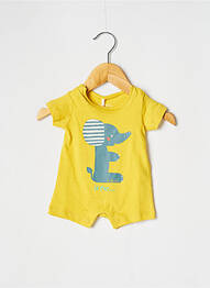 Combishort tissage jersey manches courtes jaune BOBOLI garcon