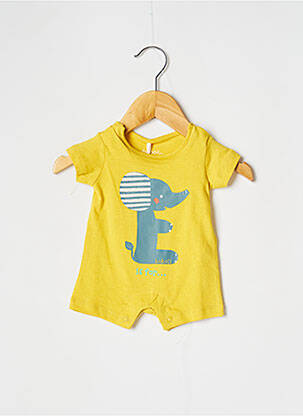 Combishort tissage jersey manches courtes jaune BOBOLI garcon