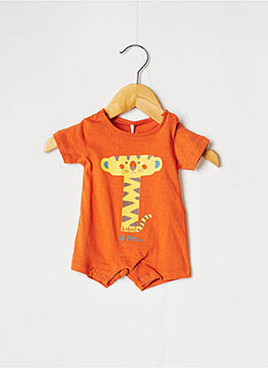 Combishort tissage jersey manches courtes orange BOBOLI garcon