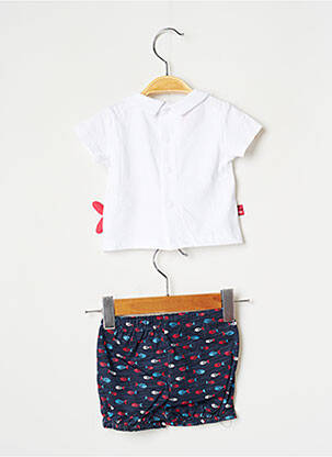 Ensemble short fermeture ceinture à nouer à la taille blanc BOBOLI garçon