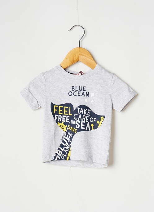 T-shirt tissage jersey manches courtes gris BOBOLI garcon