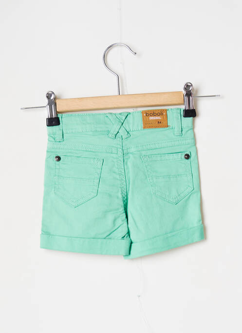 Short fermeture zippée sous rabat boutonné vert BOBOLI fille