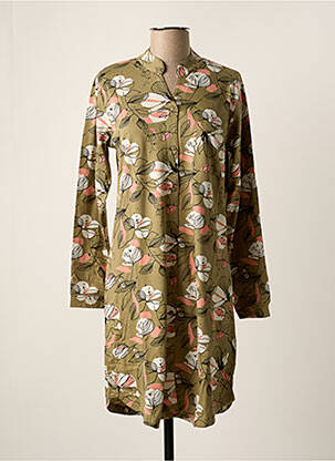 Chemise de nuit imprimé fleurs vert ROSE POMME femme