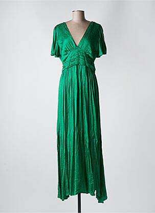 Robe longue manches courtes manches courtes vert GOA femme