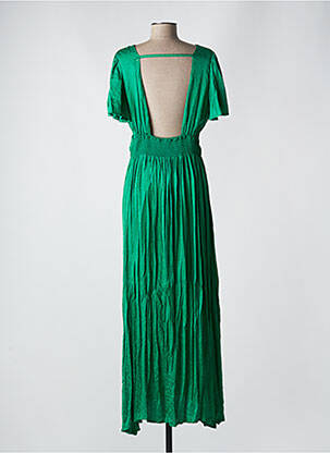 Robe longue manches courtes manches courtes vert GOA femme
