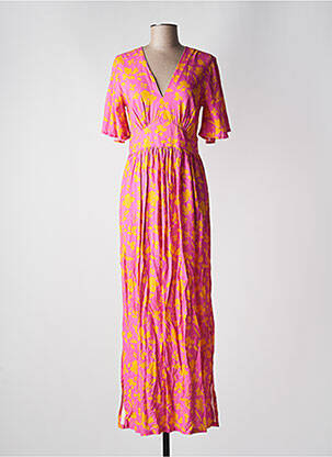 Robe longue manches courtes manches courtes rose JOON femme
