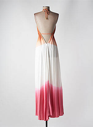 Robe longue coupe cintrée fines bretelles orange JOON femme