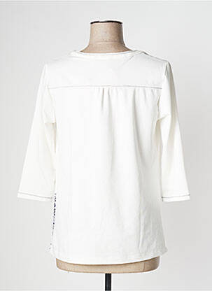 Top imprimé fantaisie manches 3/4 blanc FELINO femme