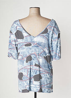 Top tissage jersey manches courtes bleu DEOMINO femme