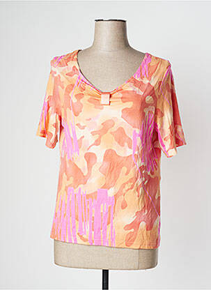 Top tissage jersey manches courtes orange KARTING femme
