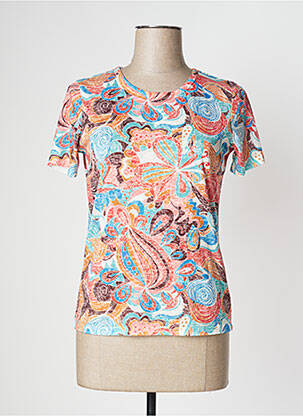 Top tissage jersey manches courtes orange DIANE LAURY femme