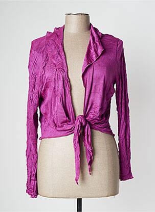Boléro maille fine violet LEWINGER femme
