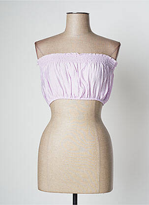 Top coupe cintrée sans manche violet LARA-ETHNICS femme
