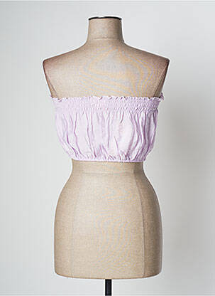 Top coupe cintrée sans manche violet LARA-ETHNICS femme