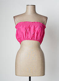 Top coupe cintrée sans manche rose LARA-ETHNICS femme