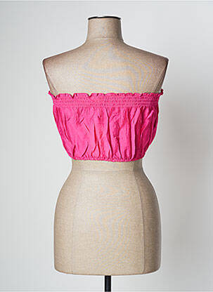 Top coupe cintrée sans manche rose LARA-ETHNICS femme