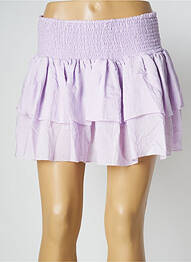Jupe courte coupe évasée violet LARA-ETHNICS femme