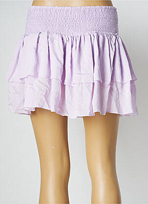 Jupe courte coupe évasée violet LARA-ETHNICS femme