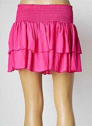 Jupe courte coupe évasée rose LARA-ETHNICS femme