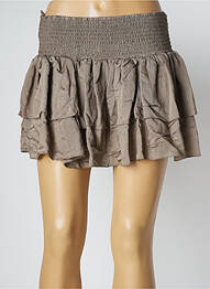 Jupe courte coupe évasée beige LARA-ETHNICS femme