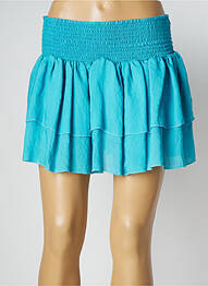 Jupe courte coupe évasée bleu LARA-ETHNICS femme