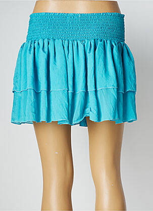 Jupe courte coupe évasée bleu LARA-ETHNICS femme