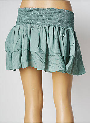 Jupe courte coupe évasée vert LARA-ETHNICS femme