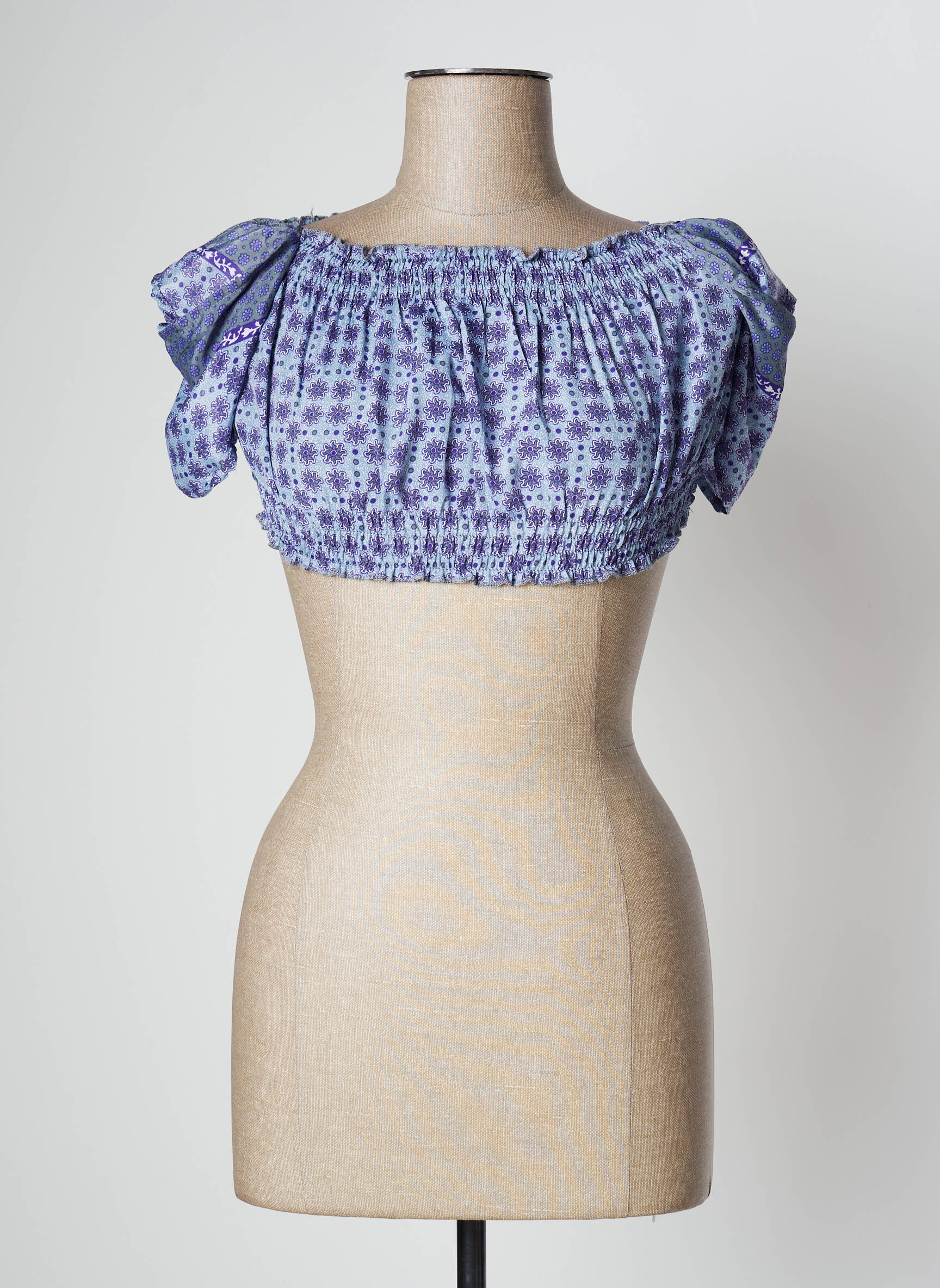 Top imprimé fantaisie manches courtes bleu LARA-ETHNICS femme