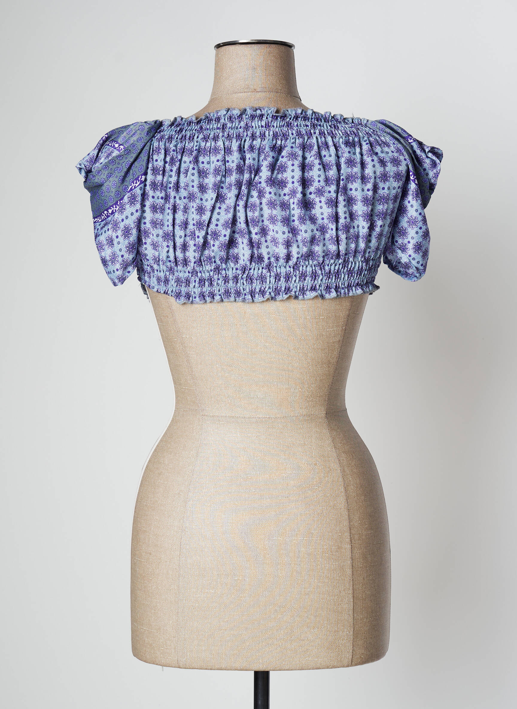 Top imprimé fantaisie manches courtes bleu LARA-ETHNICS femme