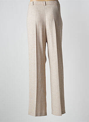 Pantalon droit fermeture zippée sous rabat boutonné taille normale beige CHRISTINE LAURE femme
