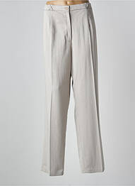 Pantalon droit taille à pinces taille haute gris CHRISTINE LAURE femme
