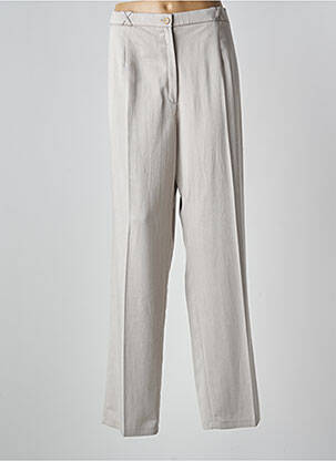 Pantalon droit taille à pinces taille haute gris CHRISTINE LAURE femme
