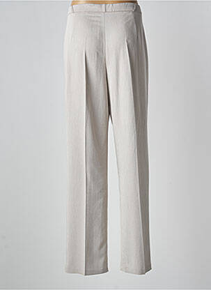 Pantalon droit taille à pinces taille haute gris CHRISTINE LAURE femme