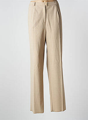 Pantalon droit taille haute taille haute beige KARTING femme