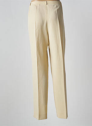 Pantalon droit tissage crêpe taille haute beige CLAUDE BAUER femme