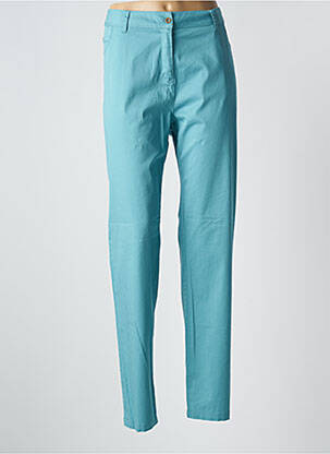 Pantalon slim tissage popeline taille normale bleu AGATHE & LOUISE femme