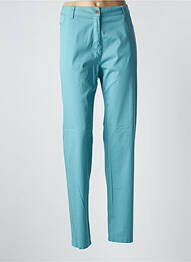 Pantalon slim tissage popeline taille normale bleu AGATHE & LOUISE femme