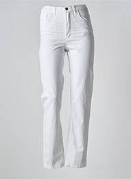 Pantalon slim tissage popeline taille haute blanc KARTING femme