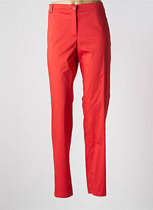 Pantalon slim tissage popeline taille normale rouge CONCEPT K femme