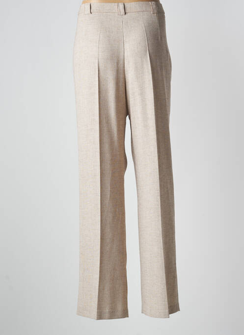 Pantalon droit fermeture zippée sous rabat boutonné taille normale beige CHRISTINE LAURE femme