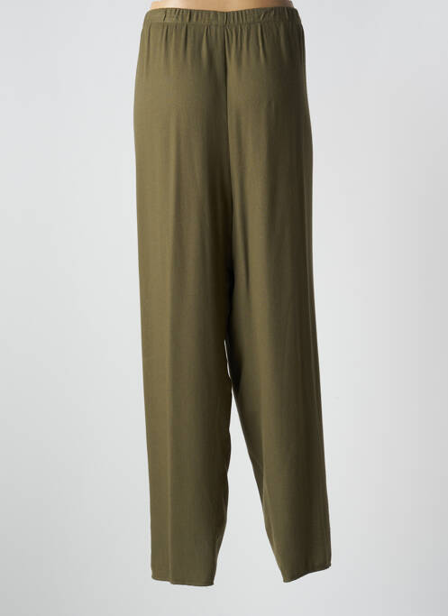 Pantalon droit tissage crêpe taille normale vert ASMODEE femme