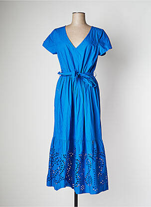 Robe longue manches courtes manches courtes bleu GOA femme