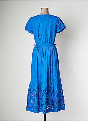 Robe longue manches courtes manches courtes bleu GOA femme