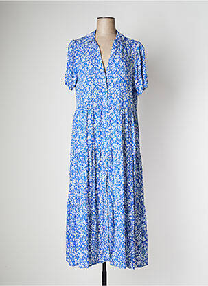 Robe longue manches courtes manches courtes bleu GOA femme