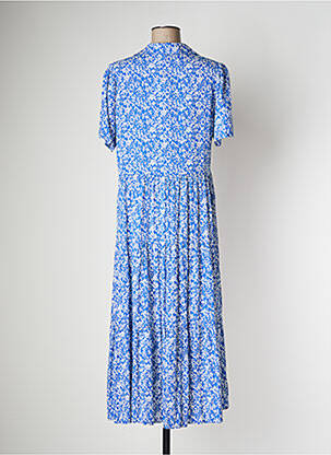 Robe longue manches courtes manches courtes bleu GOA femme