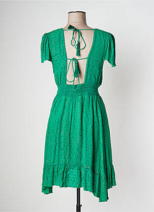 Robe mi-longue manches courtes manches courtes vert GOA femme