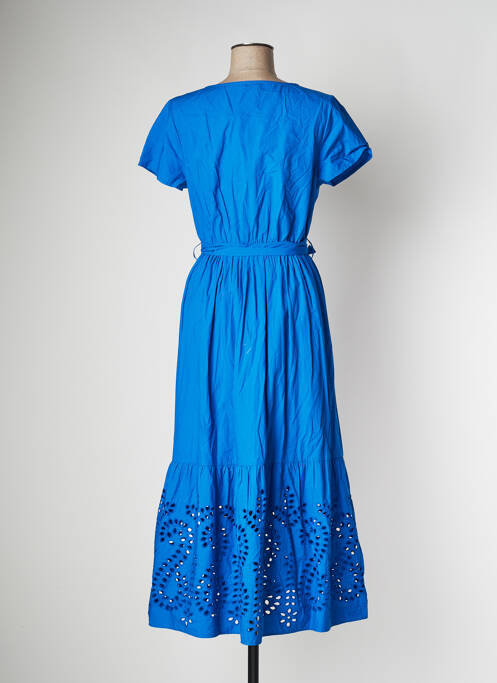 Robe longue manches courtes manches courtes bleu GOA femme