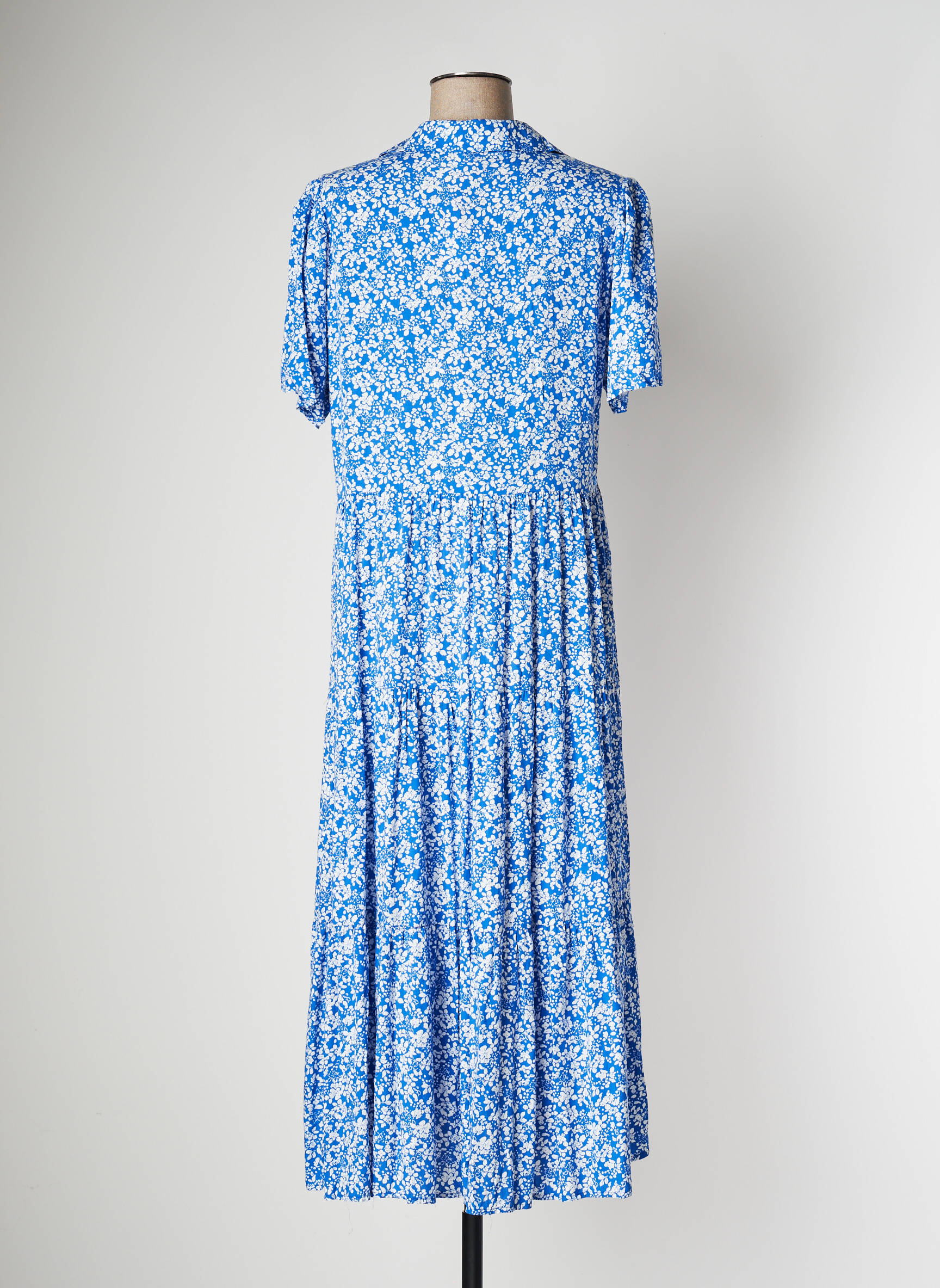 Robe longue manches courtes manches courtes bleu GOA femme