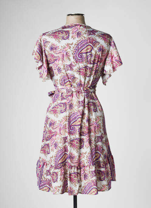 Robe mi-longue violet LARA-ETHNICS pour femme