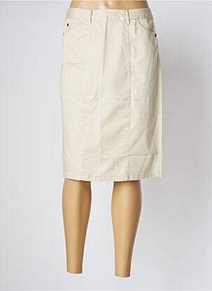 Jupe mi-longue taille à pinces beige AGATHE & LOUISE femme